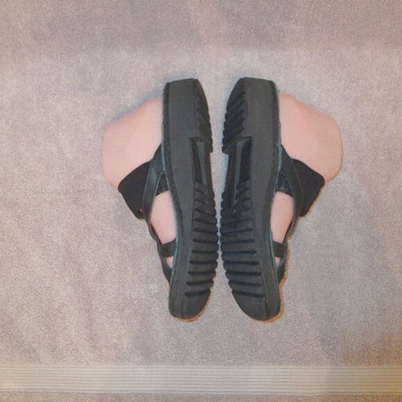 NAOT Leather Strappy Slide Sandals Size 8 Comfort Stretch Studded Cork Neutral - Picture 7 of 10